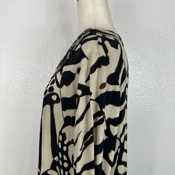 Chicos Travelers Top Women Large Animal Print Embellished Slinky Knit Tunic - Picture 6 of 10